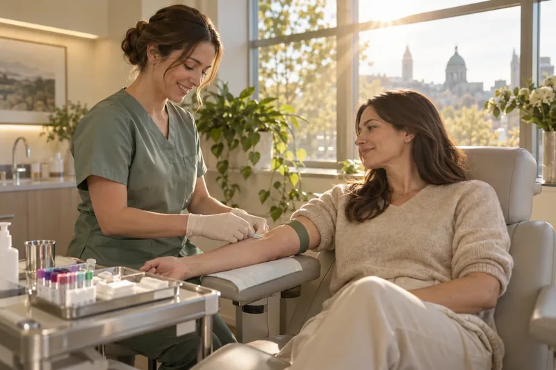 Blood draw at the clinic